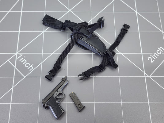 BAM 1/6 M9 Pistol W/ Black Drop Leg Holster (Dragon)