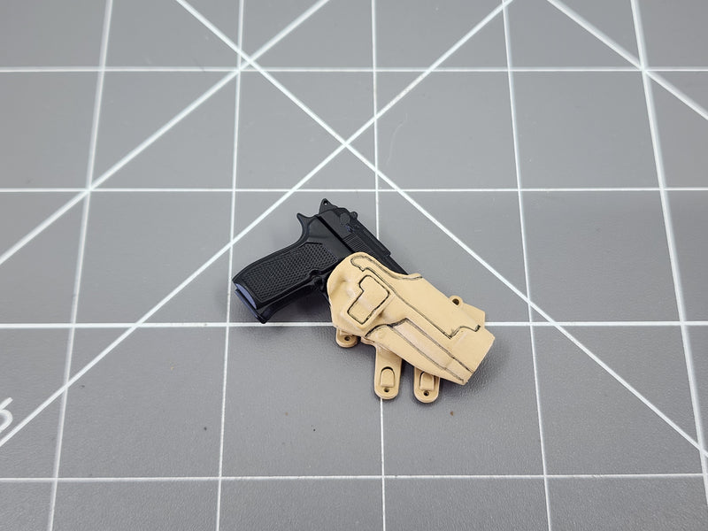Load image into Gallery viewer, BAM 1/6 M9 Pistol W/ Tan Low Profile Cross Draw Holster

