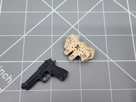 BAM 1/6 M9 Pistol W/ Tan Low Profile Cross Draw Holster