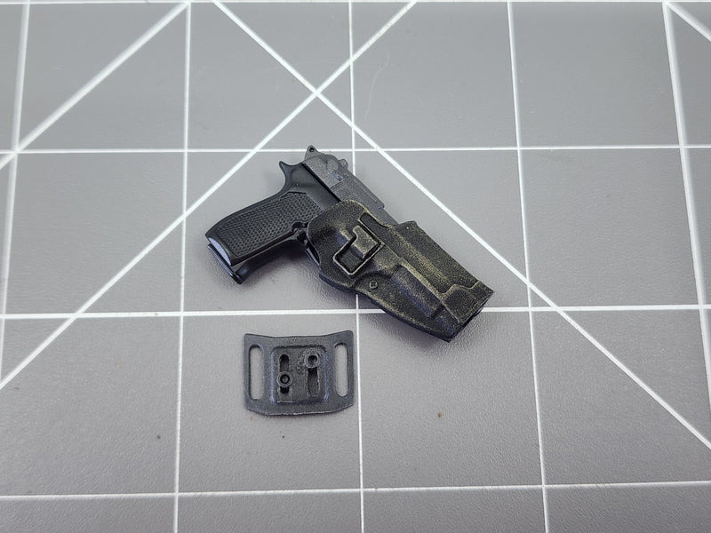 Load image into Gallery viewer, BAM 1/6 M9 Pistol W/ Black Low Profile Holster
