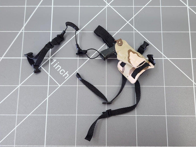 Load image into Gallery viewer, BAM 1/6 M9 Pistol W/ 3C Desert Camo Drop Leg Holster (Hot Toys)
