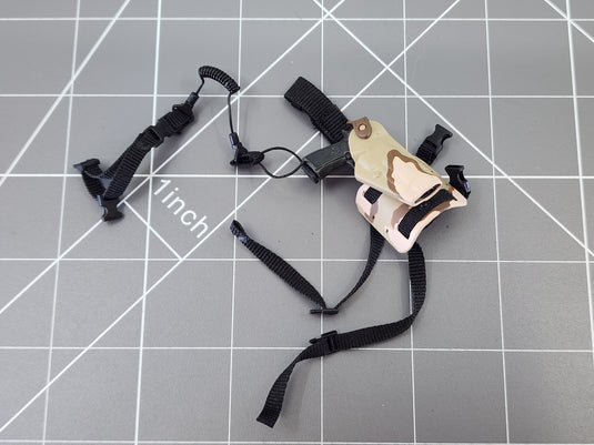 BAM 1/6 M9 Pistol W/ 3C Desert Camo Drop Leg Holster (Hot Toys)