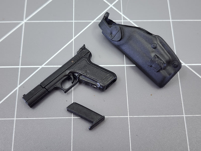Load image into Gallery viewer, BAM 1/6 HK P7 Pistol With Spring Slide Action &amp; Black Holster
