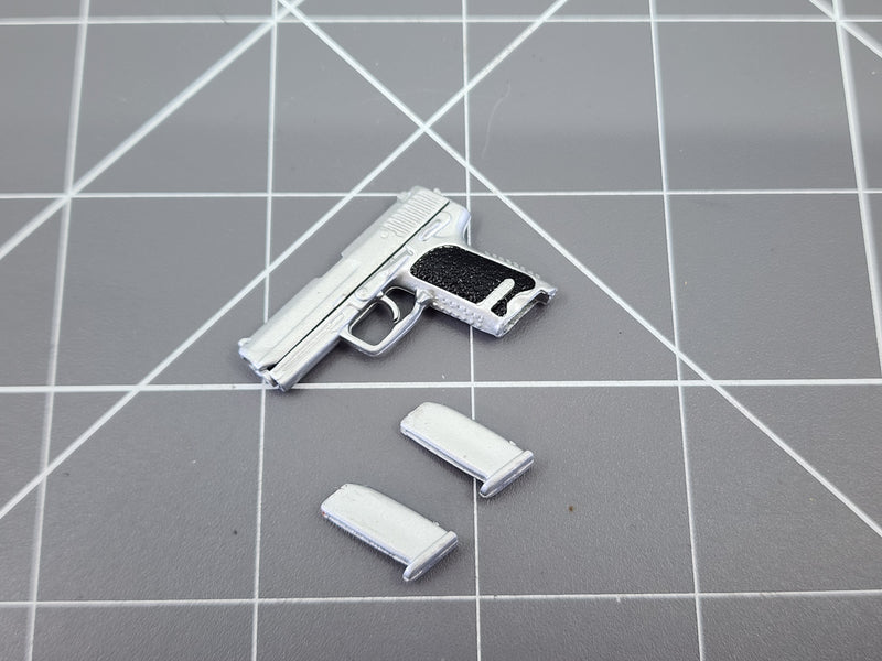 Load image into Gallery viewer, BAM 1/6 Silver HK Pistol W/ Spring Slide Action

