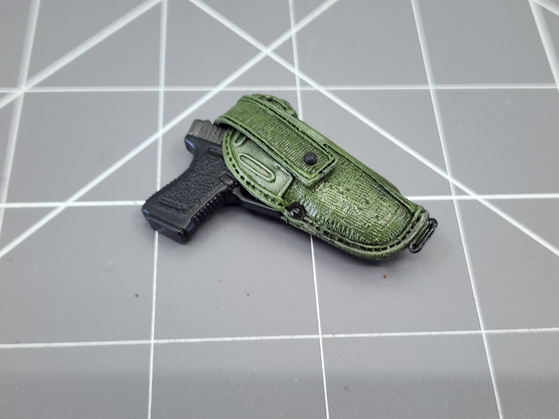 Load image into Gallery viewer, BAM 1/6 Pistol W/ OD Green Drop Leg Holster Ver2
