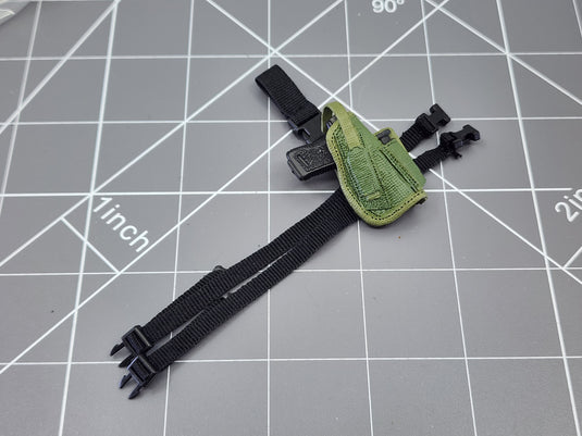 BAM 1/6 Pistol W/ OD Green Drop Leg Holster