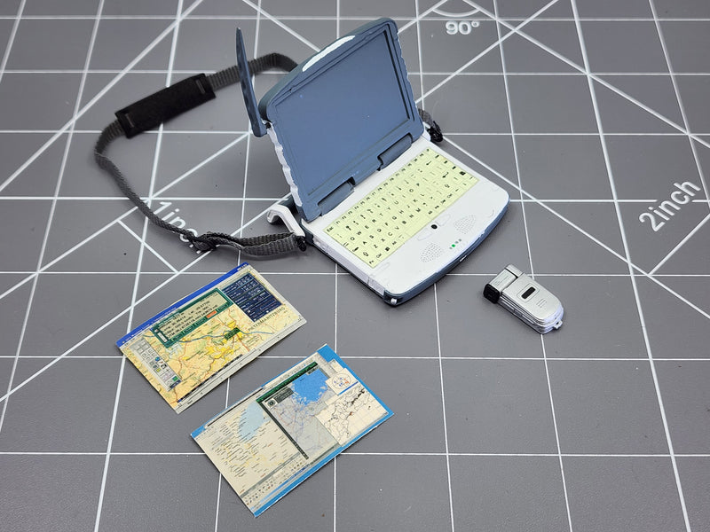 Load image into Gallery viewer, BAM 1/6 Custom Craft War Journalist Tough Book Computer &amp; Cell Phone (BBI)
