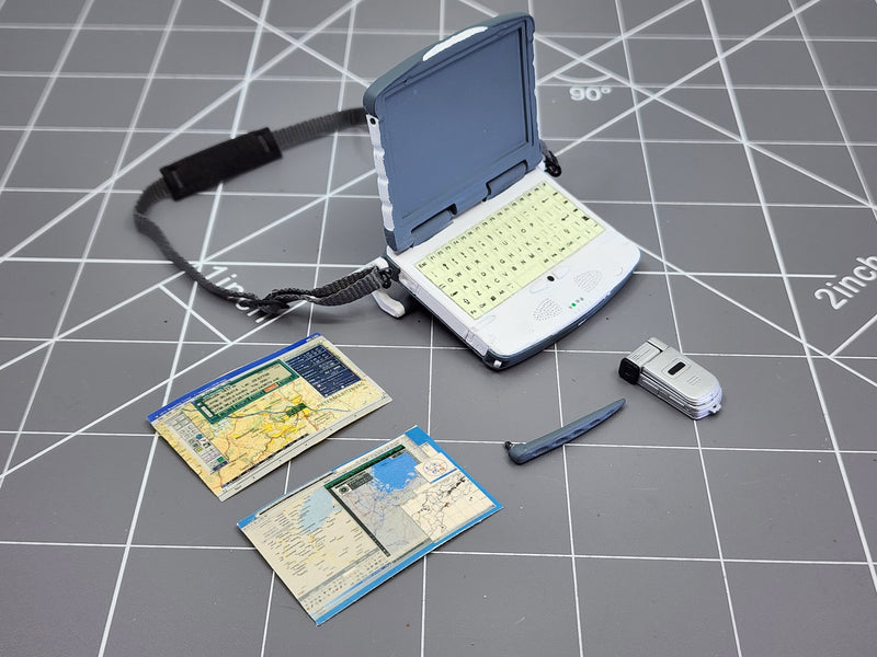 Load image into Gallery viewer, BAM 1/6 Custom Craft War Journalist Tough Book Computer &amp; Cell Phone (BBI)
