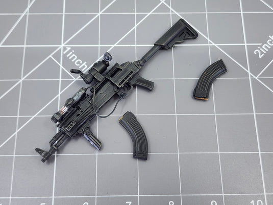 BAM 1/6 Black Ak W/ Scope, Grip, & PEQ (Hot Toys)