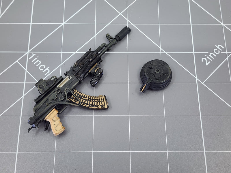Load image into Gallery viewer, BAM 1/6 Ak W/ Attachment Set, Drum Mag, &amp; Folding Stock (Hot Toys)
