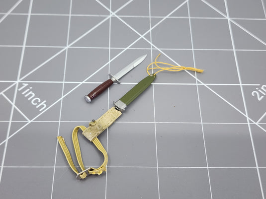 BAM 1/6 WWII Boot Knife W/ OD Green Sheath (Dragon)