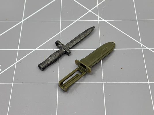 BAM 1/6 Black AK Bayonet W/ OD Green Sheath