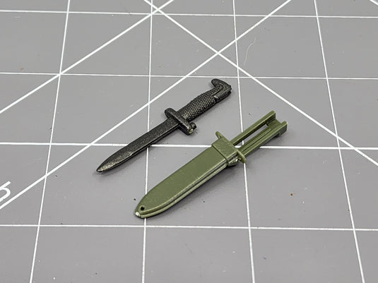 BAM 1/6 Black Bayonet W/ OD Green Sheath