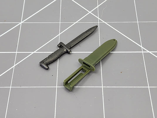 BAM 1/6 Black Bayonet W/ OD Green Sheath