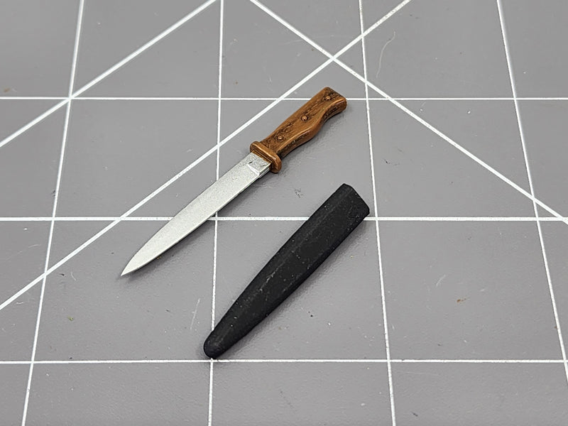 Load image into Gallery viewer, BAM 1/6 Brown Handle Knife W/ Black Sheath
