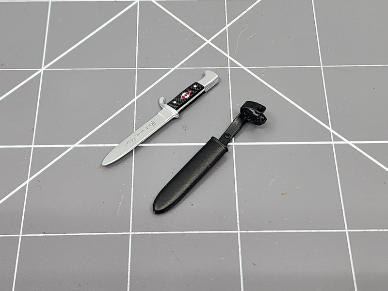 Load image into Gallery viewer, BAM 1/6 Silver Knife Knife W/ Black Sheath
