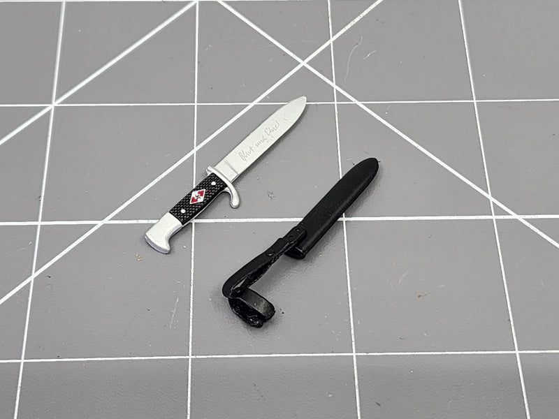 Load image into Gallery viewer, BAM 1/6 Silver Knife Knife W/ Black Sheath
