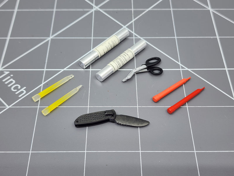 Load image into Gallery viewer, BAM 1/6 Folding Knife, Scissors, Glow Sticks, &amp; Signal Flares
