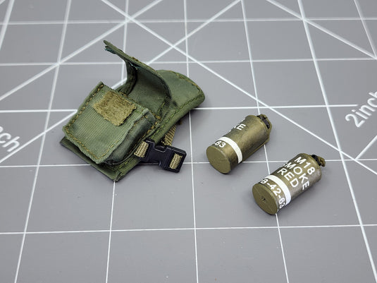 BAM 1/6 OD Green Drop Leg Grenade Pouch (Toy Soldier)