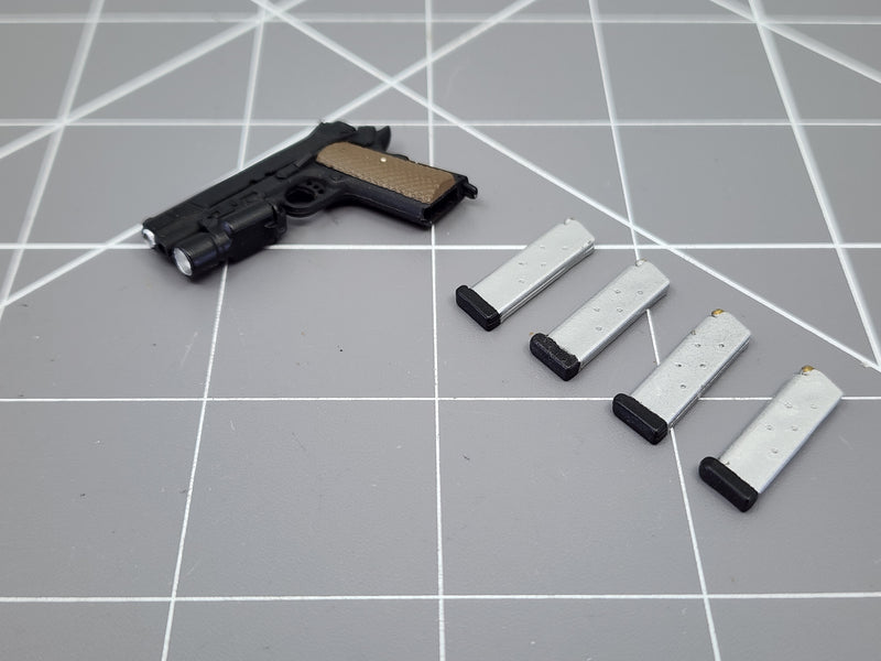 Load image into Gallery viewer, BAM 1/6 1911 Pistol W/ Flashlight &amp; extra Clips

