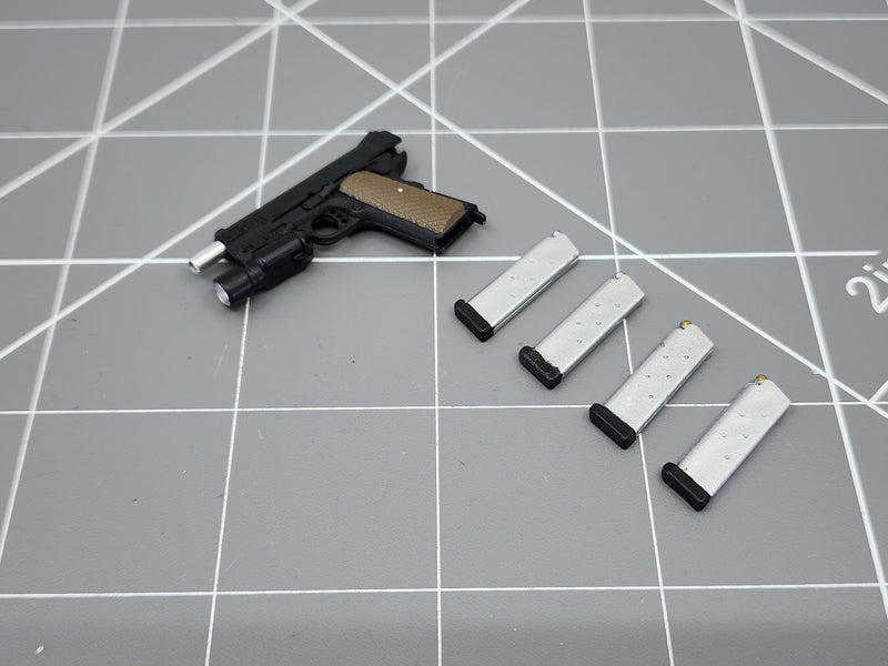 Load image into Gallery viewer, BAM 1/6 1911 Pistol W/ Flashlight &amp; extra Clips
