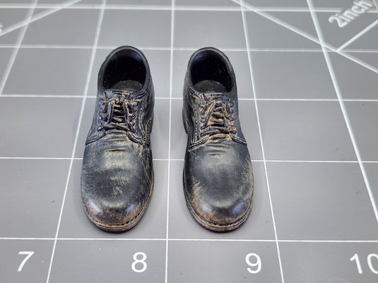 BAM 1/6 Weathered Black Shoes (Peg Type)