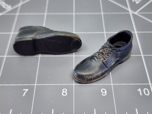 BAM 1/6 Weathered Black Shoes (Peg Type)
