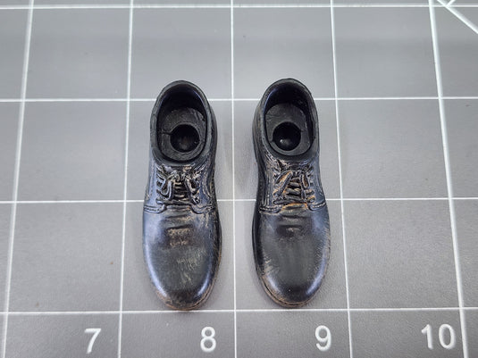 BAM 1/6 Weathered Black Shoes (Peg Type)