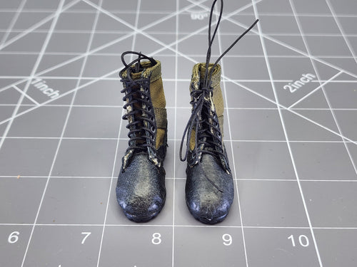 BAM 1/6 Vietnam Jungle Boots OD Green/Black Ver. 2 (Toy Soldier) (Foot Type)
