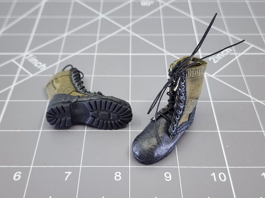 BAM 1/6 Vietnam Jungle Boots OD Green/Black Ver. 2 (Toy Soldier) (Foot Type)