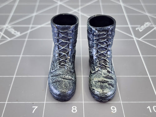 BAM 1/6 Black Weathered Boots (Dragon) (Foot Type)