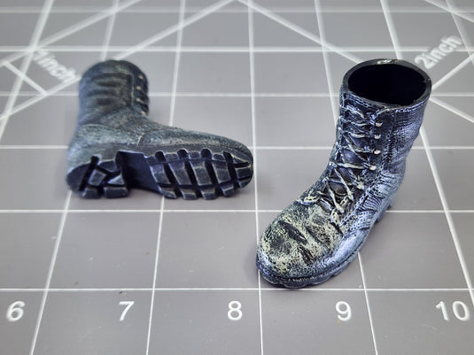 BAM 1/6 Black Weathered Boots (Dragon) (Foot Type)