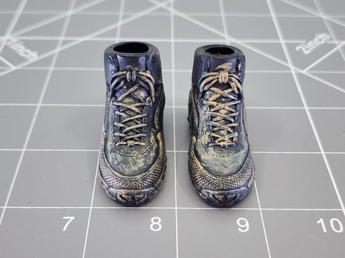 BAM 1/6 Black Weathered Boots (ACE) (Foot Type)