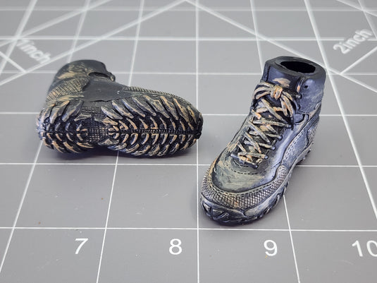 BAM 1/6 Black Weathered Boots (ACE) (Foot Type)