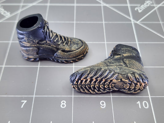 BAM 1/6 Black Weathered Boots (ACE) (Foot Type)