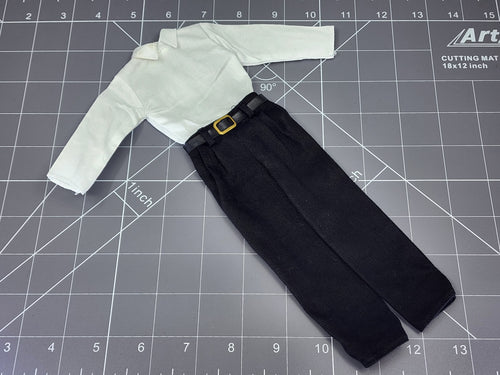 BAM 1/6 White Long Sleeve Shirt W/ Dress Pants