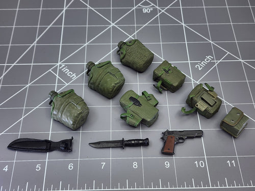 BAM 1/6 Canteen, Pouch, Pistol, & Knife Set