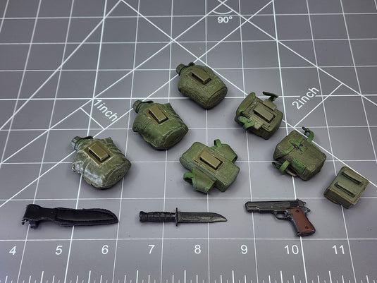 BAM 1/6 Canteen, Pouch, Pistol, & Knife Set