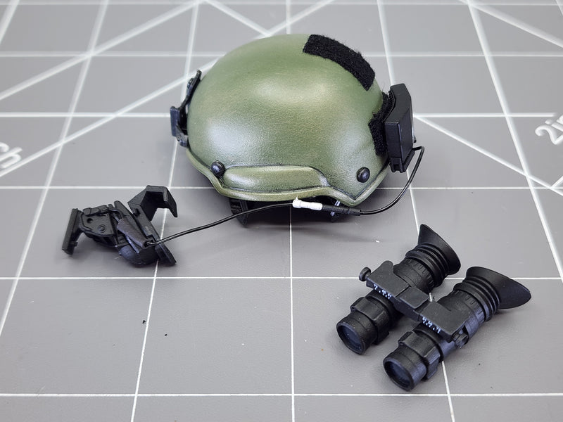 Load image into Gallery viewer, BAM 1/6 OD Green Helmet W/ NVG
