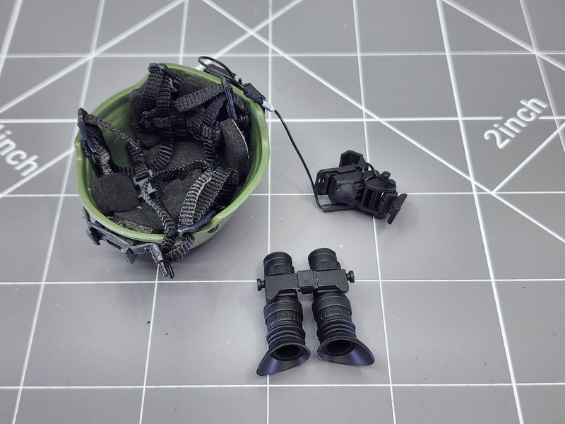 Load image into Gallery viewer, BAM 1/6 OD Green Helmet W/ NVG
