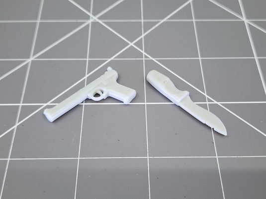 BAM 1/6 Pistol & Knife Set Grey