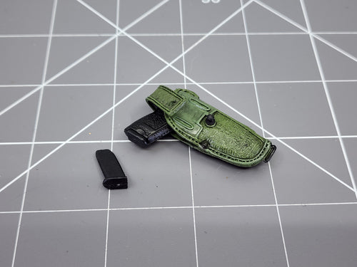 BAM 1/6 Black HK Pistol W/ OD Green Holster