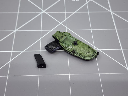 BAM 1/6 Black HK Pistol W/ OD Green Holster