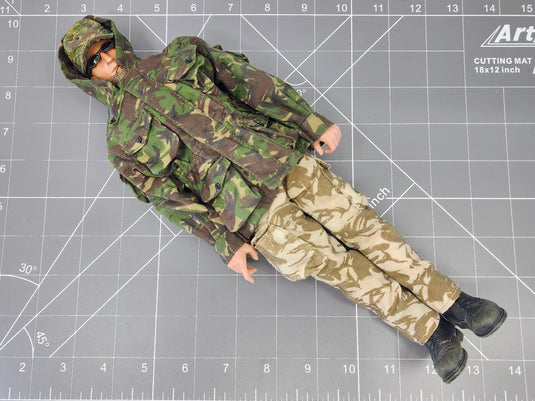 Bam 1/6 British Woodlands Camo Figure W/ Cap & Glasses (Dragon)