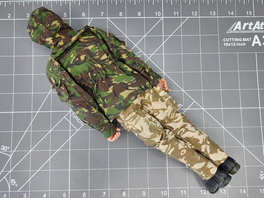 Bam 1/6 British Woodlands Camo Figure W/ Cap & Glasses (Dragon)