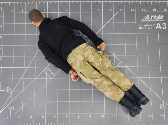 Bam 1/6 Figure W/ 3C Desert Camo Pants & Black Shirt (Dragon)
