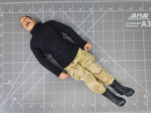 Bam 1/6 Figure W/ Mustache, 3C Desert Camo Pants, & Black Shirt (Dragon)