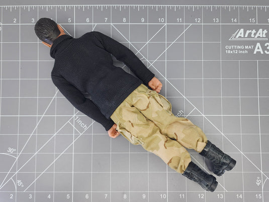 Bam 1/6 Figure W/ Mustache, 3C Desert Camo Pants, & Black Shirt (Dragon)