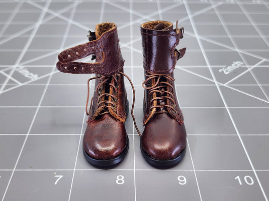 Bam 1/6 Vietnam WWII Leather Type Boots W/ Lace Cover (Foot Type)