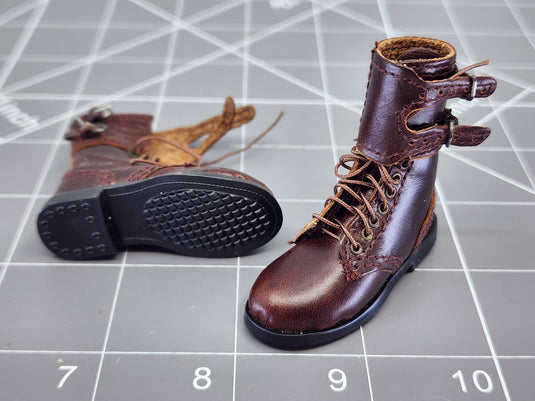 Bam 1/6 Vietnam WWII Leather Type Boots W/ Lace Cover (Foot Type)